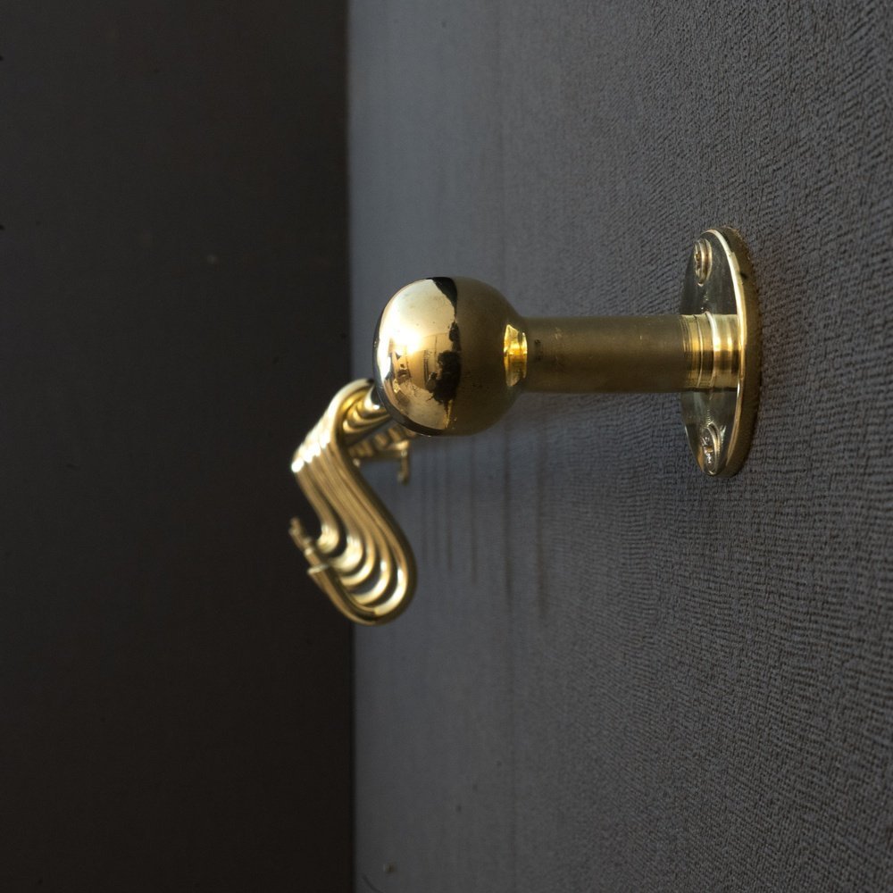 Unlacquered Brass Wall Mount Pot Rack - Image 4
